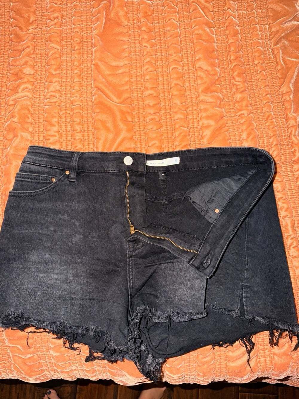 Altar'd State Denim Shorts Size XL Black Distressed Cutoff